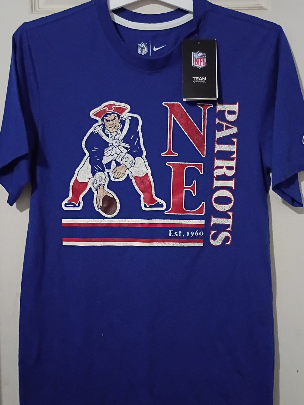 Nike Blue New England Patriots Graphic Short Sleeve Tee